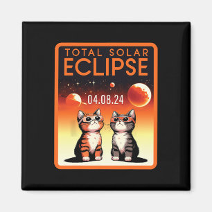 Solar Eclipse 2024 Cats Total Solar Eclipse 4.08.2 Magnet