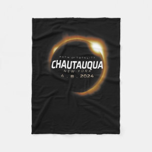 Solar Eclipse 2024 Chautauqua New York April 8 202 Fleece Blanket