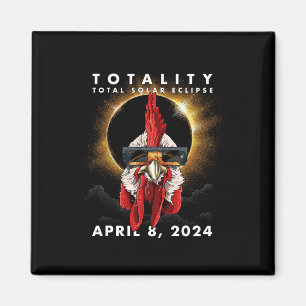Solar Eclipse 2024 Chicken Rooster Magnet