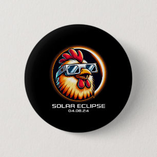 Solar Eclipse 2024 Chicken Totality Cute Matching 6 Cm Round Badge