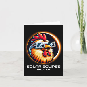 Solar Eclipse 2024 Chicken Totality Cute Matching Card