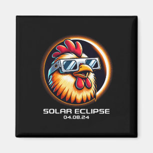 Solar Eclipse 2024 Chicken Totality Cute Matching Magnet