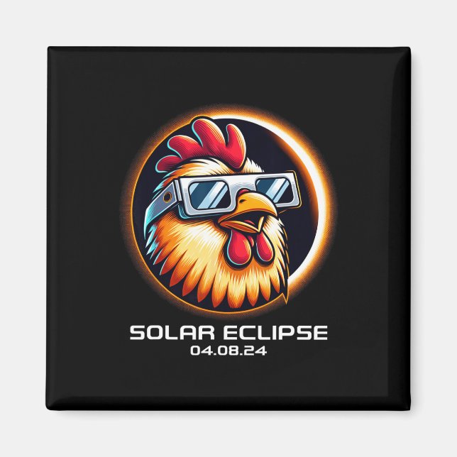 Solar Eclipse 2024 Chicken Totality Cute Matching  Magnet (Front)