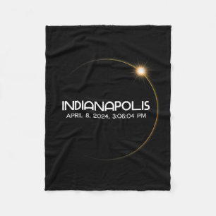 Solar Eclipse 2024 City  Fleece Blanket