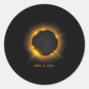 Solar Eclipse 2024 Classic Round Sticker