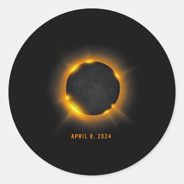 Solar Eclipse 2024  Classic Round Sticker (Front)