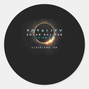 Solar Eclipse 2024 Cleveland Classic Round Sticker
