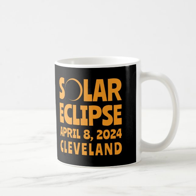 Solar Eclipse 2024 Cleveland Ohio Coffee Mug (Right)