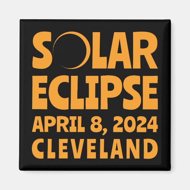 Solar Eclipse 2024 Cleveland Ohio Magnet (Front)