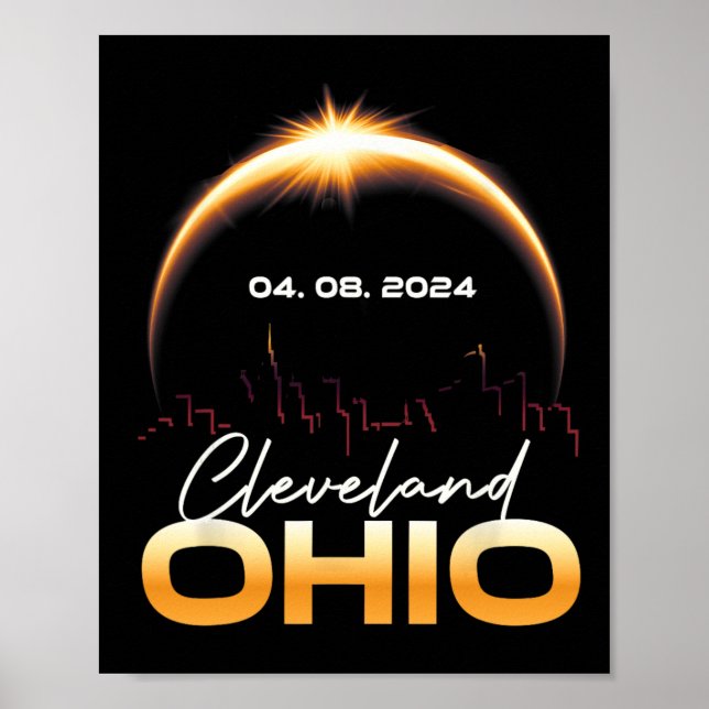 Solar Eclipse 2024 Cleveland Ohio Total Solar Ecli Poster (Front)
