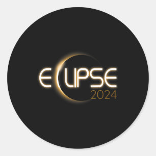 Solar Eclipse 2024 Crescent Sun Design Classic Round Sticker