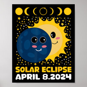 Solar Eclipse 2024 Cute Kids Toddler Boy Total Ecl Poster