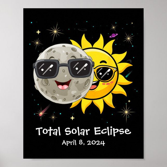 Solar Eclipse 2024 Cute Solar Eclipse Kids Boys Gi Poster (Front)