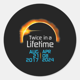 Solar Eclipse 2024 Cute Solar Eclipse Kids Toddler Classic Round Sticker