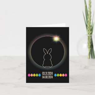Solar Eclipse 2024 Fun Easter Bunny Easter Eggs Card