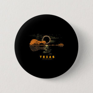 Solar Eclipse 2024 Guitar 04.08.24 Totality Texas 6 Cm Round Badge