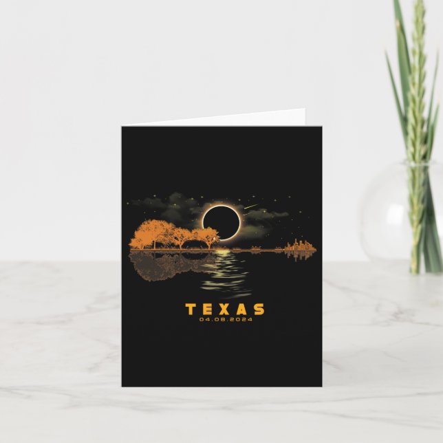Solar Eclipse 2024 Guitar 04.08.24 Totality Texas  Card (Front)