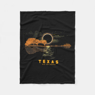 Solar Eclipse 2024 Guitar 04.08.24 Totality Texas Fleece Blanket