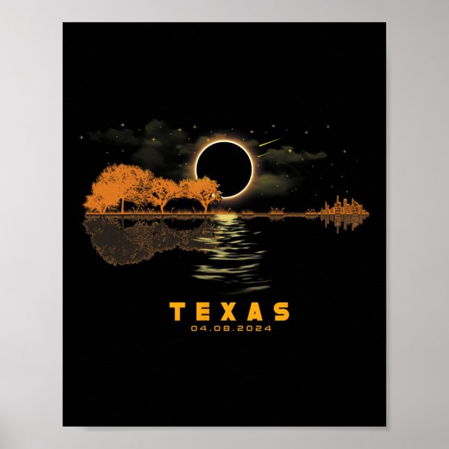 Solar Eclipse 2024 Guitar 04.08.24 Totality Texas  Poster (Front)