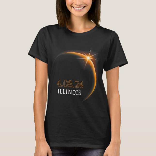 Solar Eclipse 2024 Illinois Totality Spring 4.08.2 T-Shirt (Front)