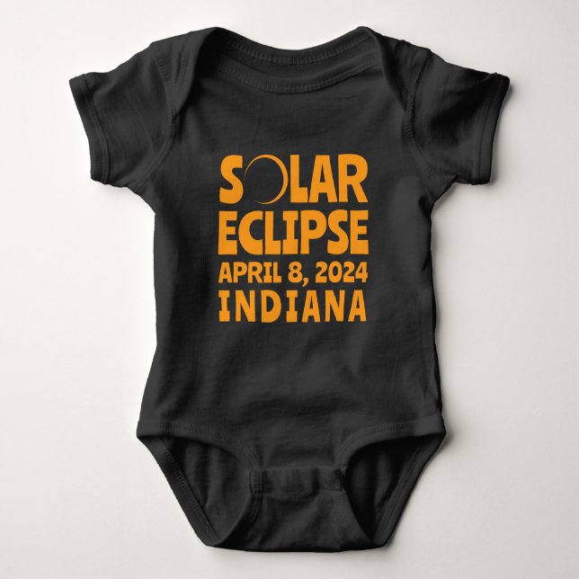 Solar Eclipse 2024 Indiana Baby Bodysuit (Front)
