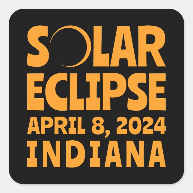 Solar Eclipse 2024 Indiana Square Sticker (Front)