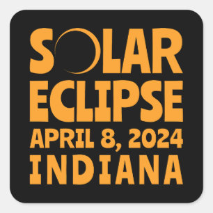 Solar Eclipse 2024 Indiana Square Sticker