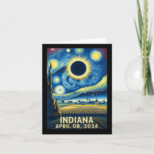 Solar Eclipse 2024 Indiana Starry Night  Card