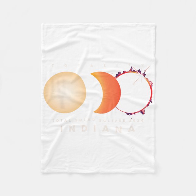 Solar Eclipse 2024 Indiana Total Eclipse America G Fleece Blanket (Front)