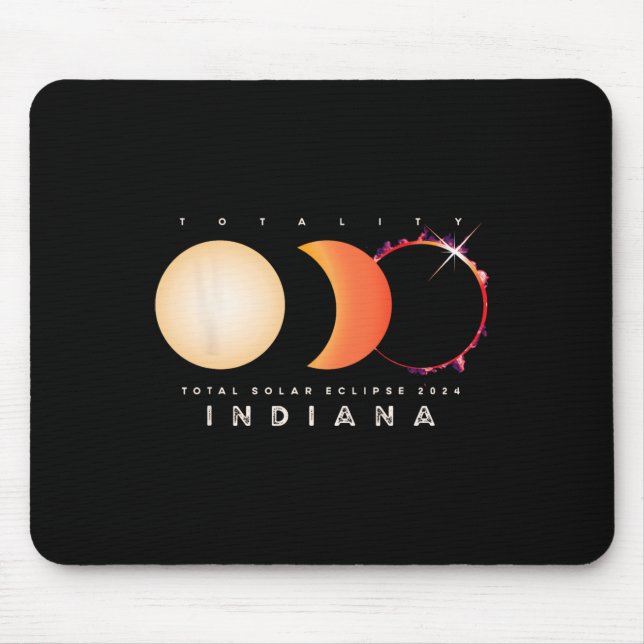 Solar Eclipse 2024 Indiana Total Eclipse Astronomy Mouse Pad (Front)