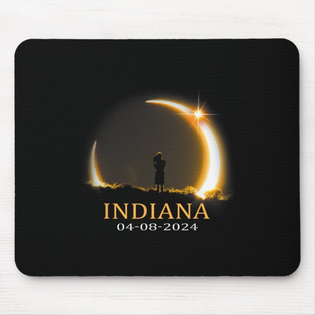 Solar Eclipse 2024 Indiana Total Solar Eclipse  Mouse Pad (Front)