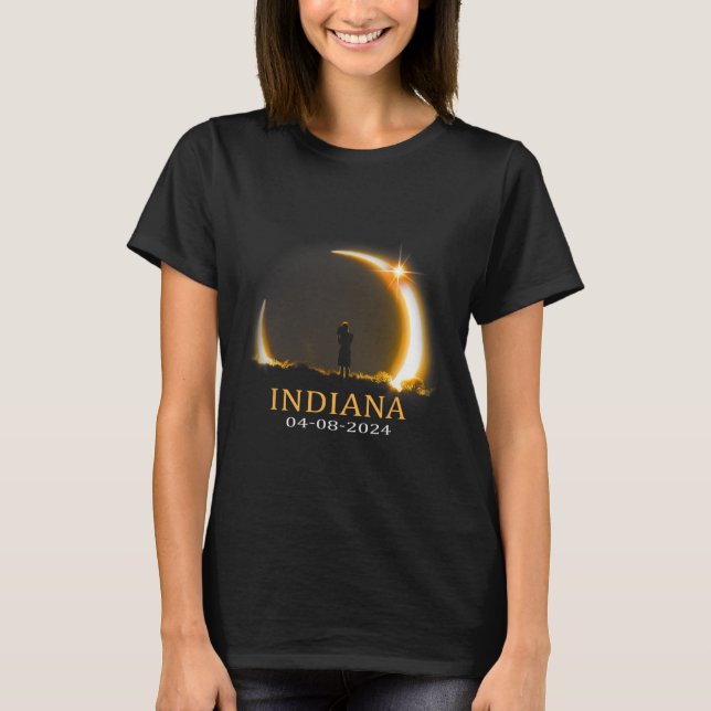 Solar Eclipse 2024 Indiana Total Solar Eclipse  T-Shirt (Front)