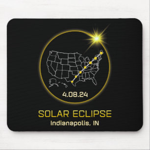 Solar Eclipse 2024 Indianapolis In Indiana Totalit Mouse Pad
