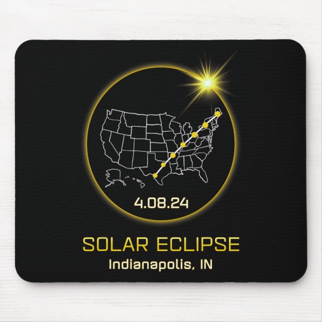 Solar Eclipse 2024 Indianapolis In Indiana Totalit Mouse Pad (Front)