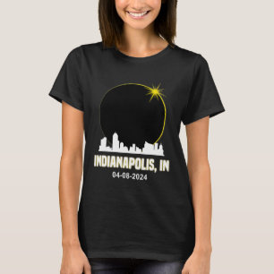 Solar Eclipse 2024 Indianapolis Skyline Indiana Ec T-Shirt
