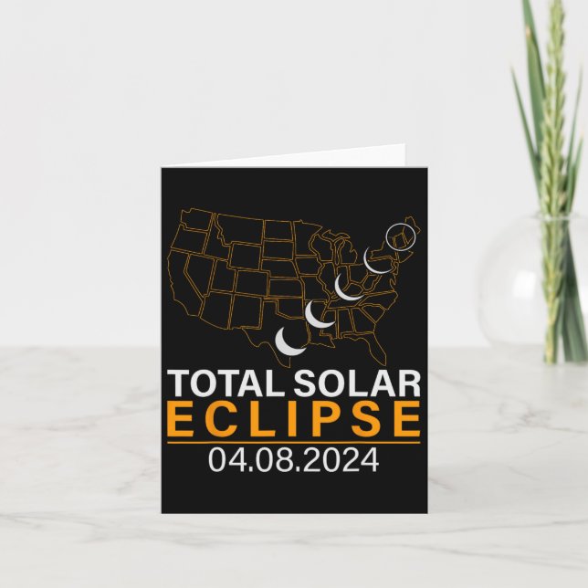 Solar Eclipse 2024 Map Eclipse April 8 2024 Eclips Card (Front)