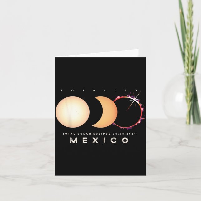 Solar Eclipse 2024 Mexico Total Eclipse Graphic Card (Front)