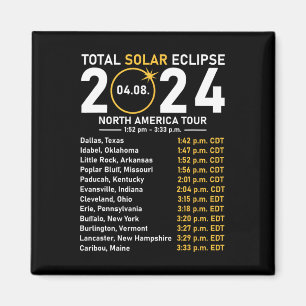 Solar Eclipse 2024 North America Tour State Totali Magnet
