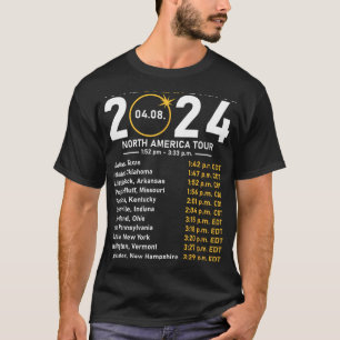 Solar Eclipse 2024 North America Tour State Totali T-Shirt