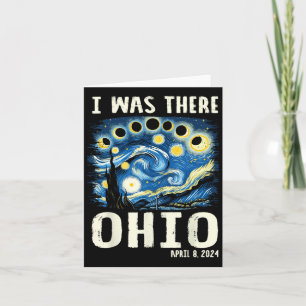 Solar Eclipse 2024 Ohio - Starry Night Painting Card