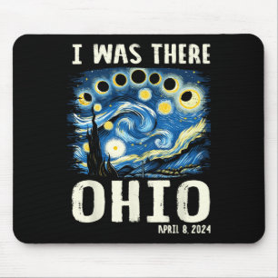 Solar Eclipse 2024 Ohio - Starry Night Painting Mouse Pad