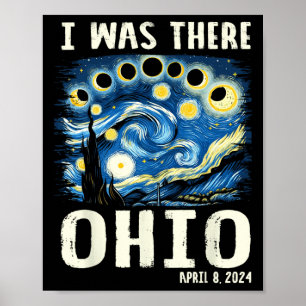 Solar Eclipse 2024 Ohio - Starry Night Painting Poster
