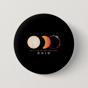 Solar Eclipse 2024 Ohio Total Eclipse America Grap 6 Cm Round Badge