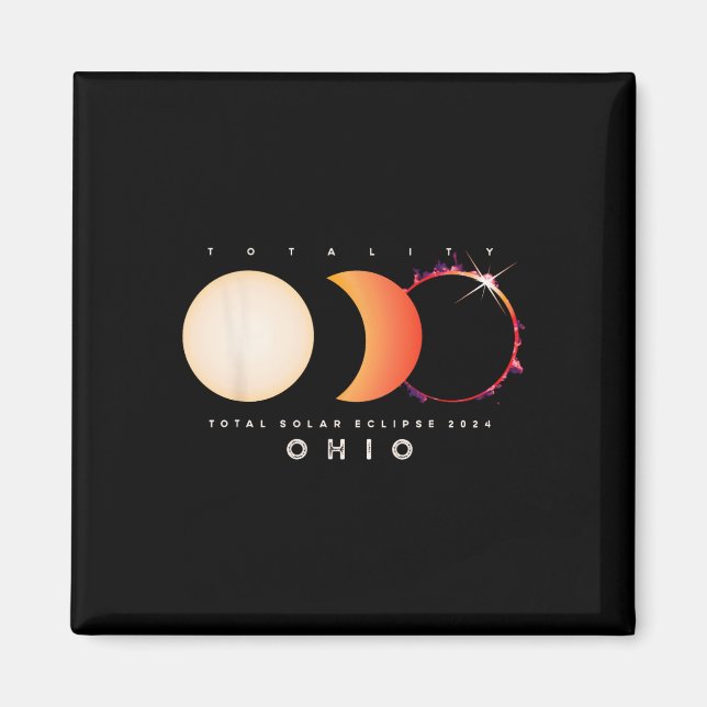 Solar Eclipse 2024 Ohio Total Eclipse America Grap Magnet (Front)