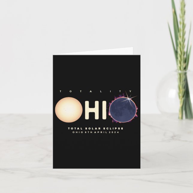 Solar Eclipse 2024 Ohio Total Eclipse Astronomy Gr Card (Front)