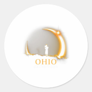 Solar Eclipse 2024 Ohio Total Solar Eclipse 1  Classic Round Sticker