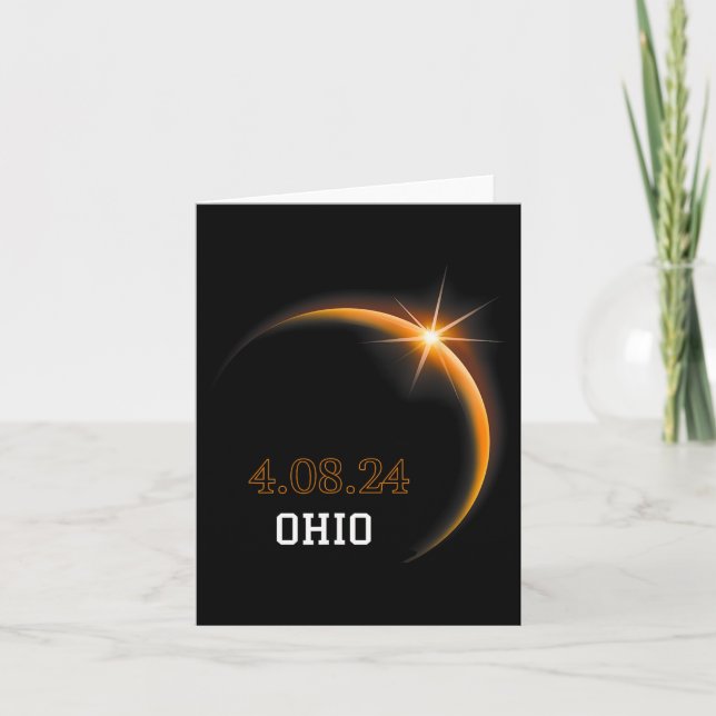 Solar Eclipse 2024 Ohio Totality Spring 4.08.24  Card (Front)