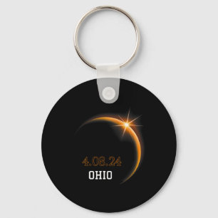 Solar Eclipse 2024 Ohio Totality Spring 4.08.24  Key Ring