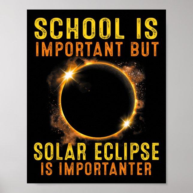 Solar Eclipse 2024 School Solar Eclipse Importante Poster (Front)