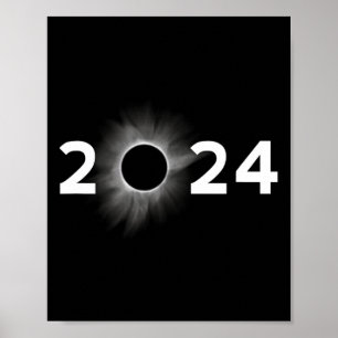 Solar Eclipse 2024 Simple Total Eclipse  Poster
